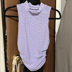 Sleeveless Lavender Eyelet Top